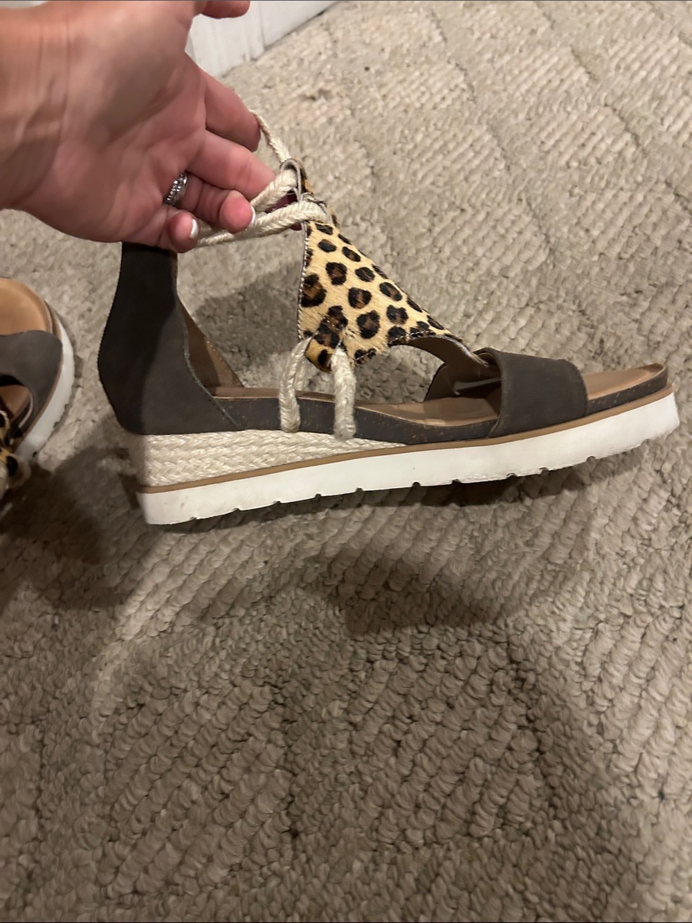 Diba True Leopard Print Rope-Wrap Wedge Sandals - Brown/Leopard - Picture 8 of 11